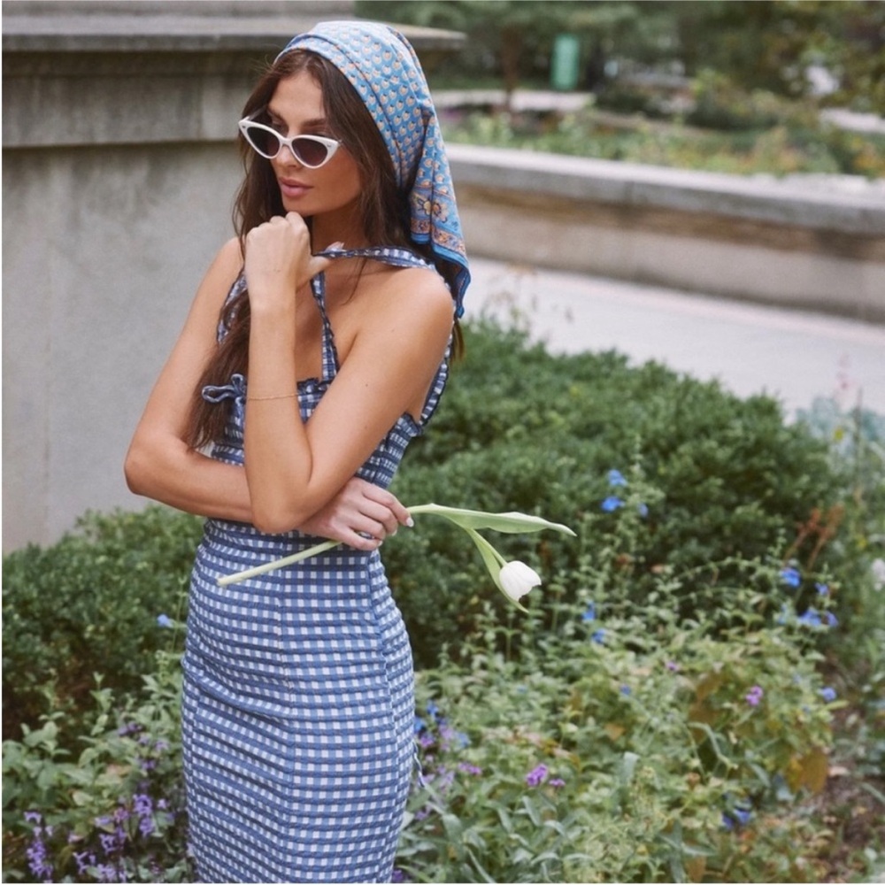 Free People NWT Lucinda Plaid Gingham Midi Dress
